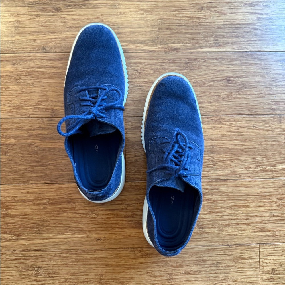 Cole Haan 2 Zerogrand Men’s 8.5 Marine Blue Suede Oxford